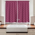 thumbnail image 2 of Ambesonne Roses Kitchen Curtains, Abstract Feminine Flowers, 55"x39", Dark Magenta Plum, 2 of 3