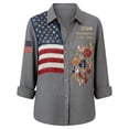 thumbnail image 4 of MEICHEN Women's American 250 Printed Casual Sweatshirt Top Retro Long Sleeve 250th Anniversary Button Up Shirt, 4 of 4