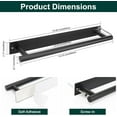 thumbnail image 2 of Self Adhesive Towel Bar, 16 Inch Round Towel Racks for Bathroom Wall Mounted SUS304 Stainless Steel Towel Hanger for Kitchen, No Drill or Screw-Mounted Towel Holder (Matte Black), 2 of 18