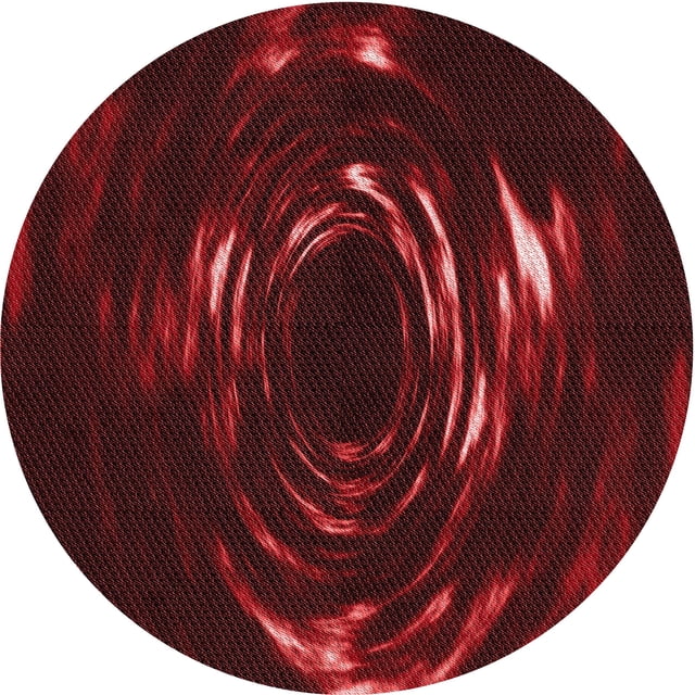 Ahgly Company Indoor Round Patterned DarkRed Area Rugs, 4' Round
