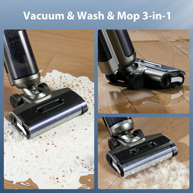 Maircle F1 Cordless Vacuum Mop Smart All-in-one, 0.75L large capacity water  tank Wet Dry Vacuum Cleaner, Smart Display, Self-Propelled and  Self-Cleaning, Great for Hardwood Floor 