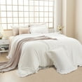 thumbnail image 3 of ANGENIA King Size Comforter Set White, 3 Pieces Vintage Farmhouse Ruffle Bedding Comforters Sets, Soft Lightweight Down Alternative Bed Set for Women Men, 3 of 8