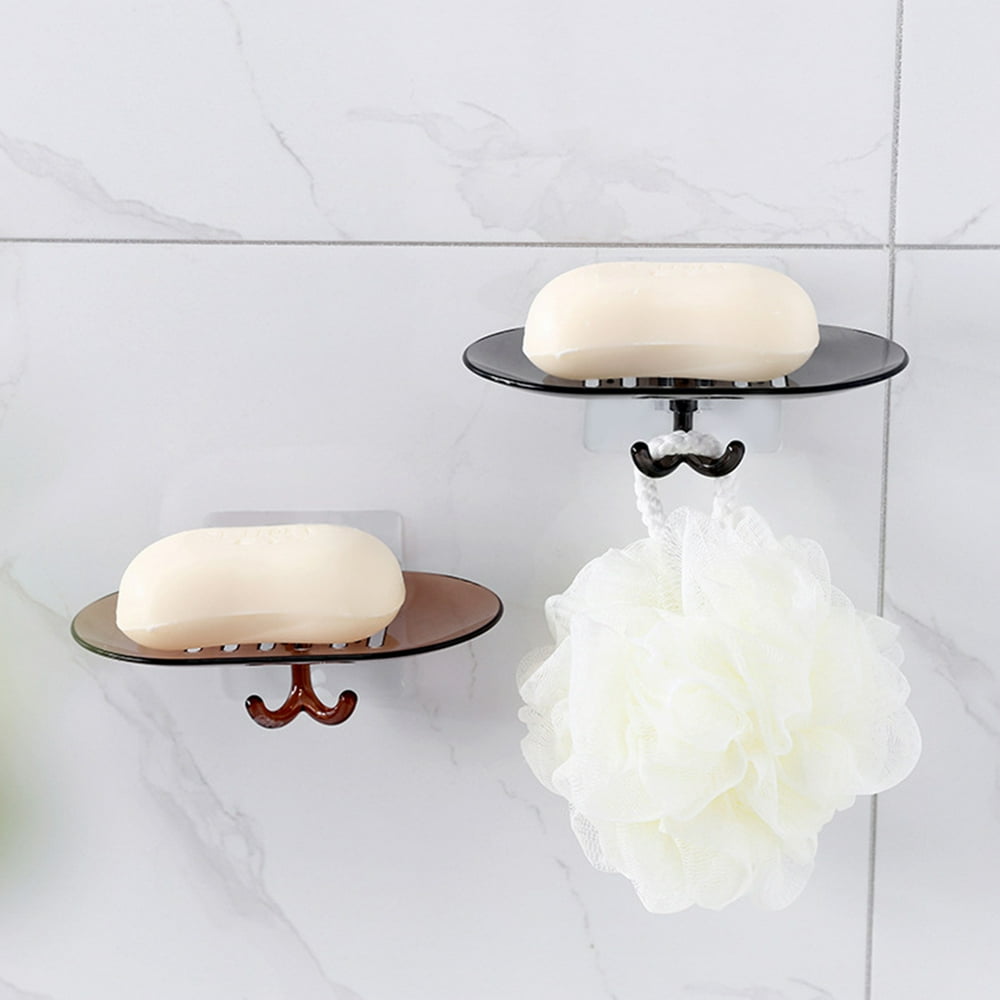 Windfall Soap Dish Holder for Bathroom Shower Wall Mounted Self Adhesive Nail Free No Drilling
