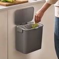 thumbnail image 6 of Slim Rectangular Lidded Trash Can, Plastic Waste Bin with Bag Clip for Kitchen and Bathroom, 6 of 6