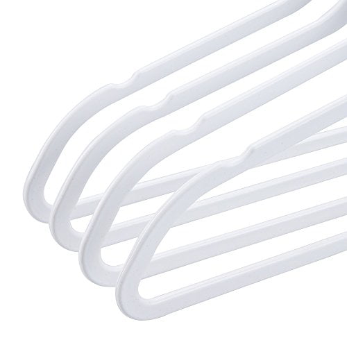 Quality Hangers 50 Pack Slim Plastic Hangers for Clothes - Heavy Duty Non-Velvet  Hangers with 360° Swivel Chrome Hook & Non Slip Notches - Ideal for Dresses  Coats Shirts Jackets & More 