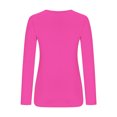 thumbnail image 5 of TKLPEHG Blouses for Women Dressy Casual Crew Neck Slim Tops Comfy Lightweight Long Sleeve T Shirt Fashion Solid Color Fall Tops Pullover (Hot Pink,S), 5 of 6