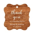 thumbnail image 1 of Darling Souvenir Custom Names Thank You For Celebrating With Us Wedding Hang Tags Personalized Party Tags-Rustic Wood-100 Tags, 1 of 1