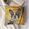 thumbnail image 3 of YINGXI  Boston Terrier with Yellow Umbrella Dog Lover Decor Gift Cute Funny Decoration Home Decorative Throw Pillow Case Cushion Cover for Sofa Couch,  12x12in, 3 of 5