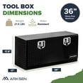 thumbnail image 6 of ARKSEN 36" Aluminum Diamond Plate Tool Box With T-Handle Latch Pickup Truck Underbody Trailer Storage, Black, 6 of 7