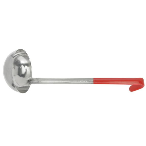 HUBERT Ladle with Red Handle 12 oz Stainless - 12"L