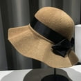 thumbnail image 3 of CoCopeaunts Wide Brim Bucket Hat for Women Black Bow Belt Spring Autumn Warm Fascinator Knit Bucket Cap Outdoor Sunscreen, 3 of 8