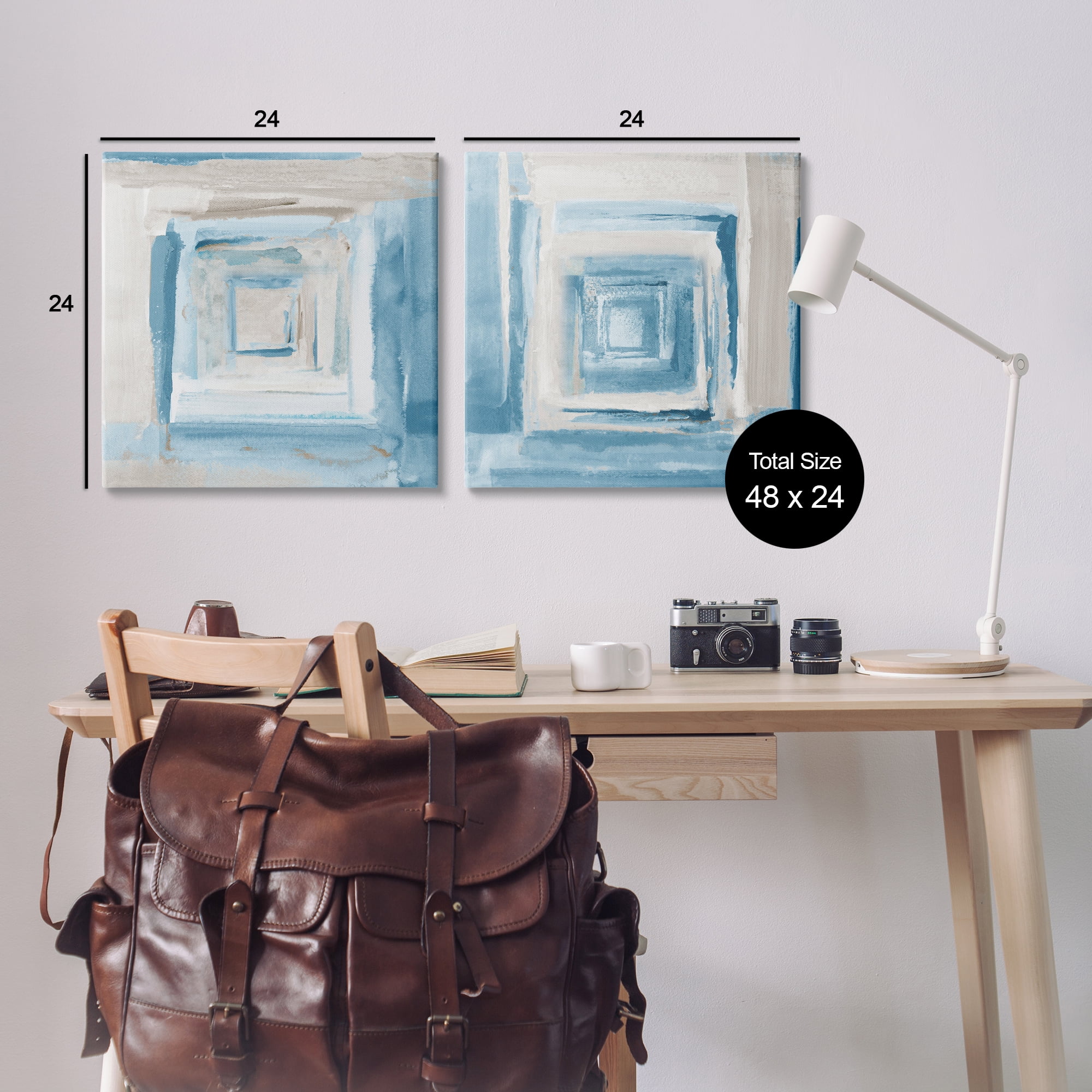 Stupell Industries Brand New Day Abstractions Abstract Painting Wrapped Canvas Art Print Wall Art, 24 x 24, Set of 2