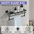 thumbnail image 4 of Estante de cristal para baño SFGSOWOR de 40 cm con toallero negro mate, 4 of 8