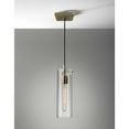 thumbnail image 2 of Clear Glass Cylinder Shade with Vintage Filament Bulb Antique Brass Metal Pendant, 2 of 2