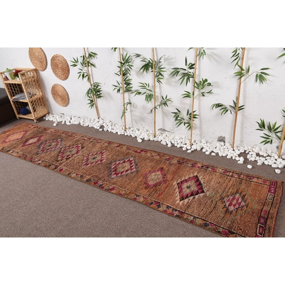 Cool Rug, 2.5x12 ft Runner Rug, Floor Rug, Vintage Rug, Office Rug, Turkish Rug