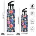 thumbnail image 2 of Yayeee 20oz Insulated Water Bottle Double Wall Stainless Steel with Flip Straw Lid, Puprle Ethereal Floral Harmony, 2 of 7