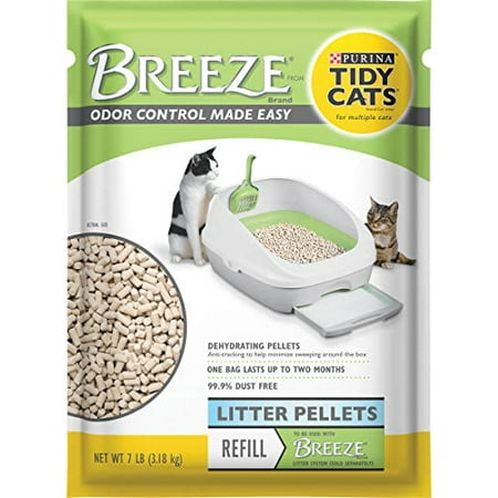 Purina Tidy Cats Litter Pellets  BREEZE Refill Litter Pellets - (4) 7 lb. Pouches Control odor and make cleaning up your cat s litter box a hassle-free task with this Purina Tidy Cats BREEZE cat litter pellets refill. Designed to work with the Tidy Cats BREEZE litter system (sold separately)  these litter pellets allow urine to pass through  leaving solid waste on top. This makes scooping your BREEZE litter system quick and easy. These pellets are 99.9% dust-free  so they pour cleanly into your automatic cat litter box without leaving a mess behind. Designed to dehydrate solid waste  these litter pellets help to keep your cats  litter boxes clean and tidy. They are formulated for multiple-cat households  so your feline family is happy and willing to make use of their cat corner. Featuring outstanding odor control  this pellet litter helps to keep your home smelling crisp and clean. Check litter box maintenance off your to-do list with these innovative litter pellets. Fill your cart with Purina Tidy Cats so you can fill your cat litter box with a quality option.