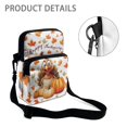 thumbnail image 5 of FUIALDOLG Cross Body Bags Thanksgiving Turkey Pumpkin, 2 Zippers Crossbody Wallet for Travel, Elastic Polyester with Compartments Coin Wallet Purse, 5 of 7