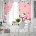 thumbnail image 5 of Fsddascl Pink Christmas Blackout Curtains for Bedroom/Living Room, Thermal Insulated Kitchen Curtains, Xmas Balls Snowflake Snowman Grommet Darkening Window Treatment Drapes 27.5"x39"x2, 5 of 6