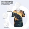 thumbnail image 3 of Uemuo Sunset Ocean Whale Print Mens Polo Shirts Baseball T-shirt Performance Short Sleeve Golf Shirt Moisture Wicking Athletic Casual Collared T-Shirt-Medium, 3 of 7