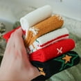 thumbnail image 3 of 1 Box Of 2 Pairs Of Christmas Stockings,christmas socks for kids,toddler christmas socks,Christmas Fuzzy Socks for Kids Plush Cartoon Non Slip Slipper Winter Warm Fleece Socks with Gift Box, 3 of 6