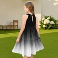 thumbnail image 7 of Abcomgle Girls Midi Dresses 10-12 Casual Halter Neck Sleeveless Girls Dresses Gradient A-line Sundresses Swing Dresses 9-10 Years,Black, 7 of 7