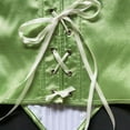 thumbnail image 7 of Women's Renaissance Floral Corset Top Lace-up Vintage Medieval Overbust Bustier Cottagecore Vest Corsets Plus Size Green S, 7 of 7