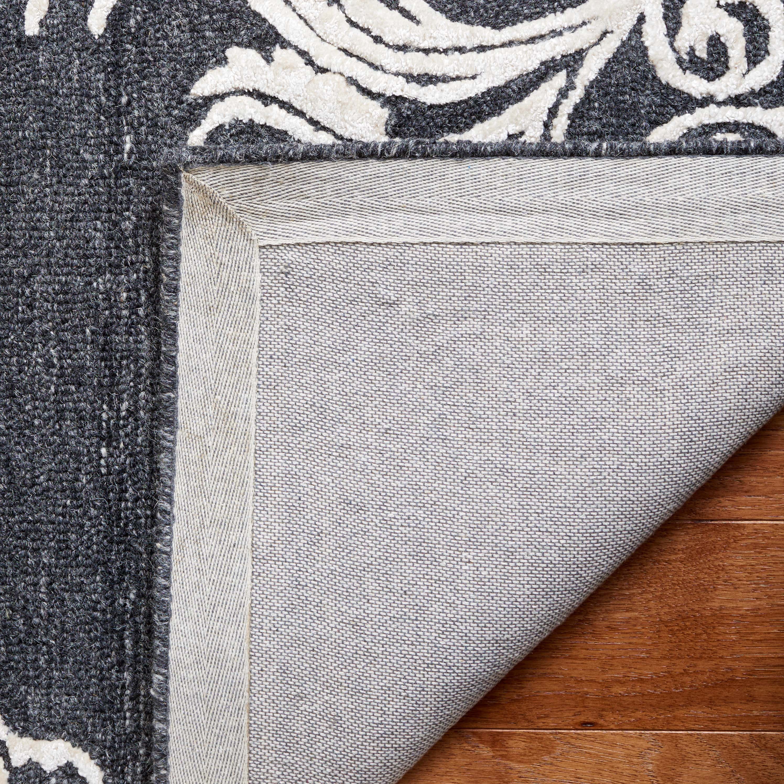 SAFAVIEH Glamour Euler Abstract Runner Rug, Black/Ivory, 2'3" x 8'