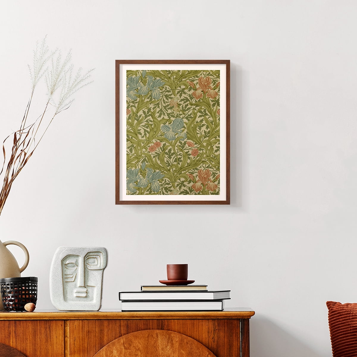 Vintage Abstract Print XXXVI - 10in. x 8in. Vintage Framed Print in Walnut Wood Frame