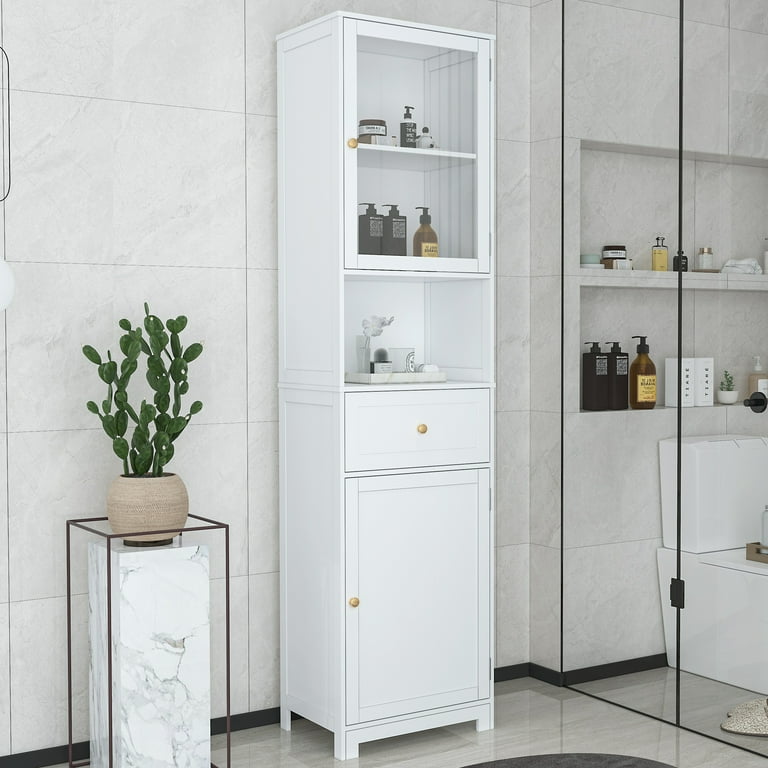 Dropship Bathroom Storage Cabinet, Tall Storage Cabinet With Two