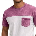 thumbnail image 4 of Erwazi Men's Color Block Crew Neck T-Shirt Short Sleeve Pullover Top with Chest Pocket, 4 of 5