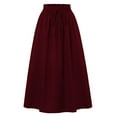 thumbnail image 6 of RUTAYY High Waist A-Line Skirt Bow Linen Flared Beach Long Skirts For Women With Pockets Solid Color Smocked Boho Pleated Skirts, 6 of 7