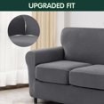 thumbnail image 4 of 2024 Sofa Cover with Separate Cushion Slipcover Stretch Checks (Sofa  Wine), 4 of 7