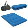 thumbnail image 1 of Costway Queen Futon Mattress Japanese Floor Sleeping Pad Washable Cover Carry Bag Blue, 1 of 9
