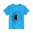 thumbnail image 4 of SGFCWSX Girls Short Sleeve T-Shirt, Teens Crewneck Regular Fit Print Casual Tops Blue Size 14-15 Years, 4 of 4
