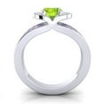 thumbnail image 4 of 2.35 Ct Oval Cut Peridot & Amethyst Gemstone Luxurious Wedding Ring for her Solid 18K White Gold Size 8 by Diamond-Capitals, 4 of 8