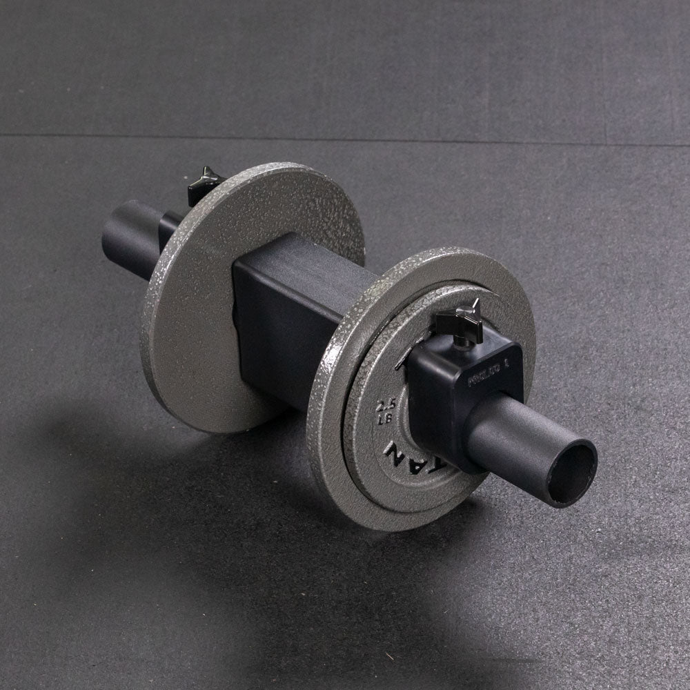 Titan Fitness 18" Beam Pinch Block Dumbbell Handles, Block Weights Sold as a Pair, 5 LB Each, Fits Olympic Plates, For Grip and Pinch Strength Training, Home Gym Dumbbell Movements