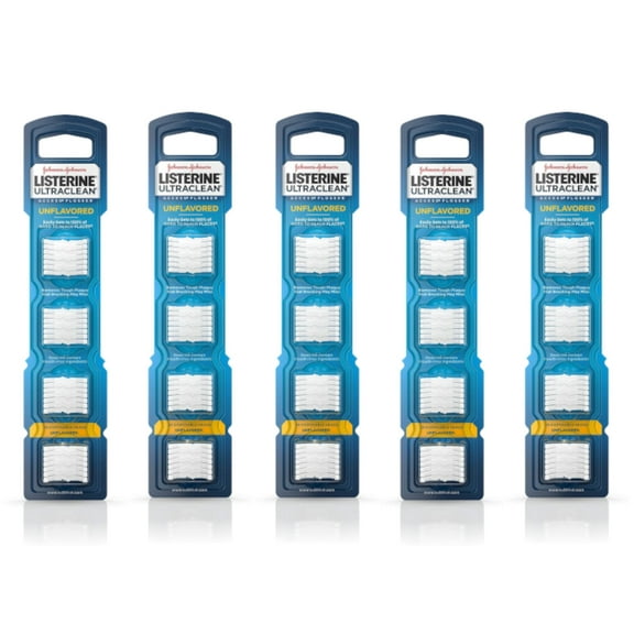 Listerine Ultraclean Access Flosser Refill, Unflavored, 28 Count - Pack of 5