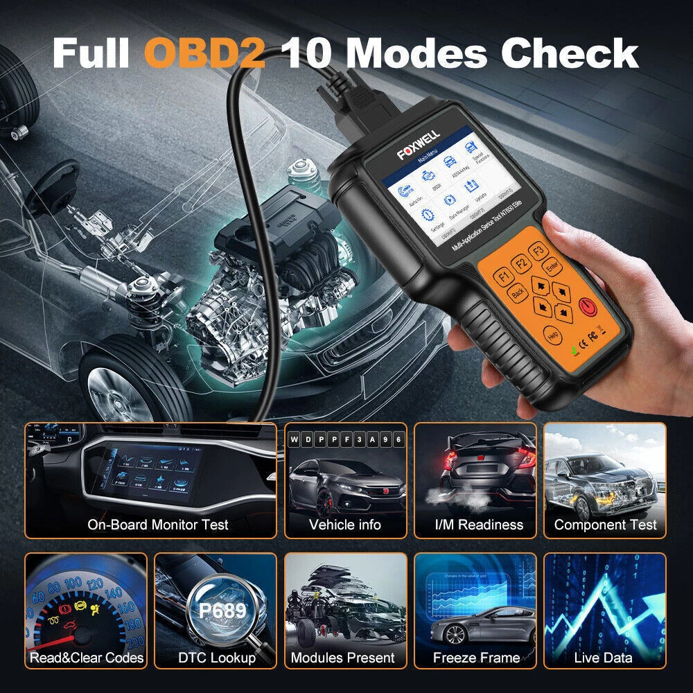FOXWELL Bidirectional Diagnostic Tool, Wireless Car OBD2 Scanner ABS SRS Engine Code Reader with 26+ Reset Service, ABS Bleeding, EPB SRS Oil Reset, Lifetime Free Update Automotive Diagnostic Tool