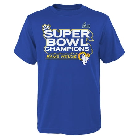 Youth Fanatics Branded Royal Los Angeles Rams Super Bowl LVI Champions Parade T-Shirt