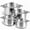 Silver, variant on Bestdin Stainless Steel 8 Pieces Cookware Set with Lids, Gold Pots and Pans Kitchen Set Includes 4 Pots and 4 Visible Lids, Dishwasher-Safe