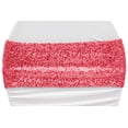 thumbnail image 1 of Glitz Spandex Chair Band Spandex with sequins Approx: 5 inch wide x 12 inch length (unstretched) - Coral, 1 Piece, 1 of 1