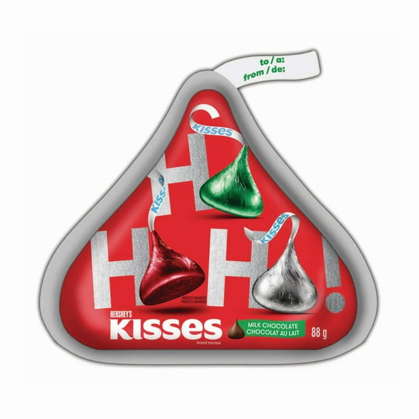Hershey's Kisses Boîte des fêtes Chocolat au lait, Bonbons de Noël 88 g