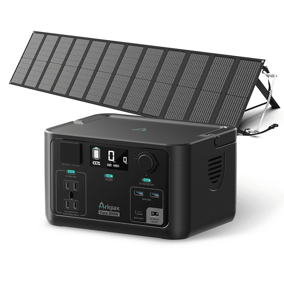 Core 300W Solar Generator Kit, Portable Power Station with 200W Solar Panel