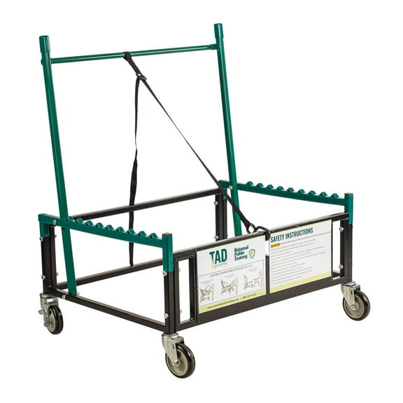 National Public Seating Metal Mobile Utility Cart with Lockable Wheels Green/Black (TAD)