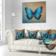 thumbnail image 3 of Designart Blue Vintage Butterfly - Floral Throw Pillow - 16x16, 3 of 5