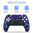 thumbnail image 4 of Cross Blue Rose PS5/PS5 Slim Digital Disc Skin Sticker For Console And Controller Skins, 4 of 7
