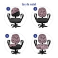 thumbnail image 4 of Floral Office Chair Slipcover, Continuous Lace Look Delicate Feminine Rose Flowers Illustration, Protective Stretch Decorative Fabric Cover, Standard Size, Pale Pink Charcoal Grey, by Ambesonne, 4 of 5