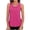 Hot Pink, variant on Women Tank Top Sleeveless T Shirt Blouses Solid Round Neck Pullover Cami with Ruched Detail Summer Outfits