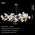 thumbnail image 6 of SJIGUANGZ Modern Gold Chandelier,Contemporary White Chandeliers with Ceramic Ginkgo Leaf,Brass Pendant Light Fixtures Ceiling Hanging Lamp Light, 6 of 6